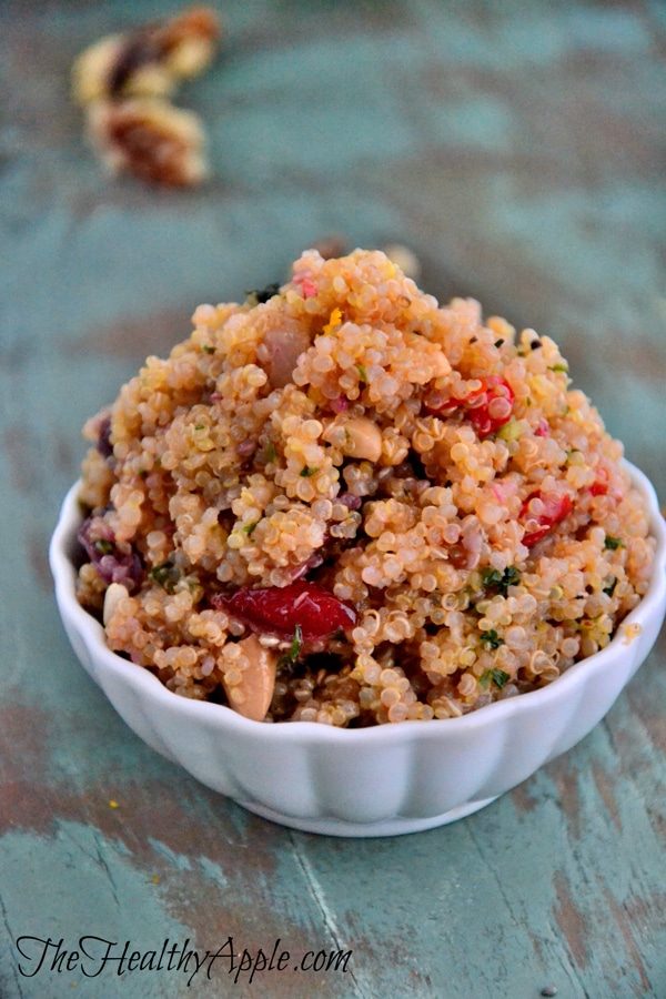 Gluten-free quinoa cranberry salad for lunch